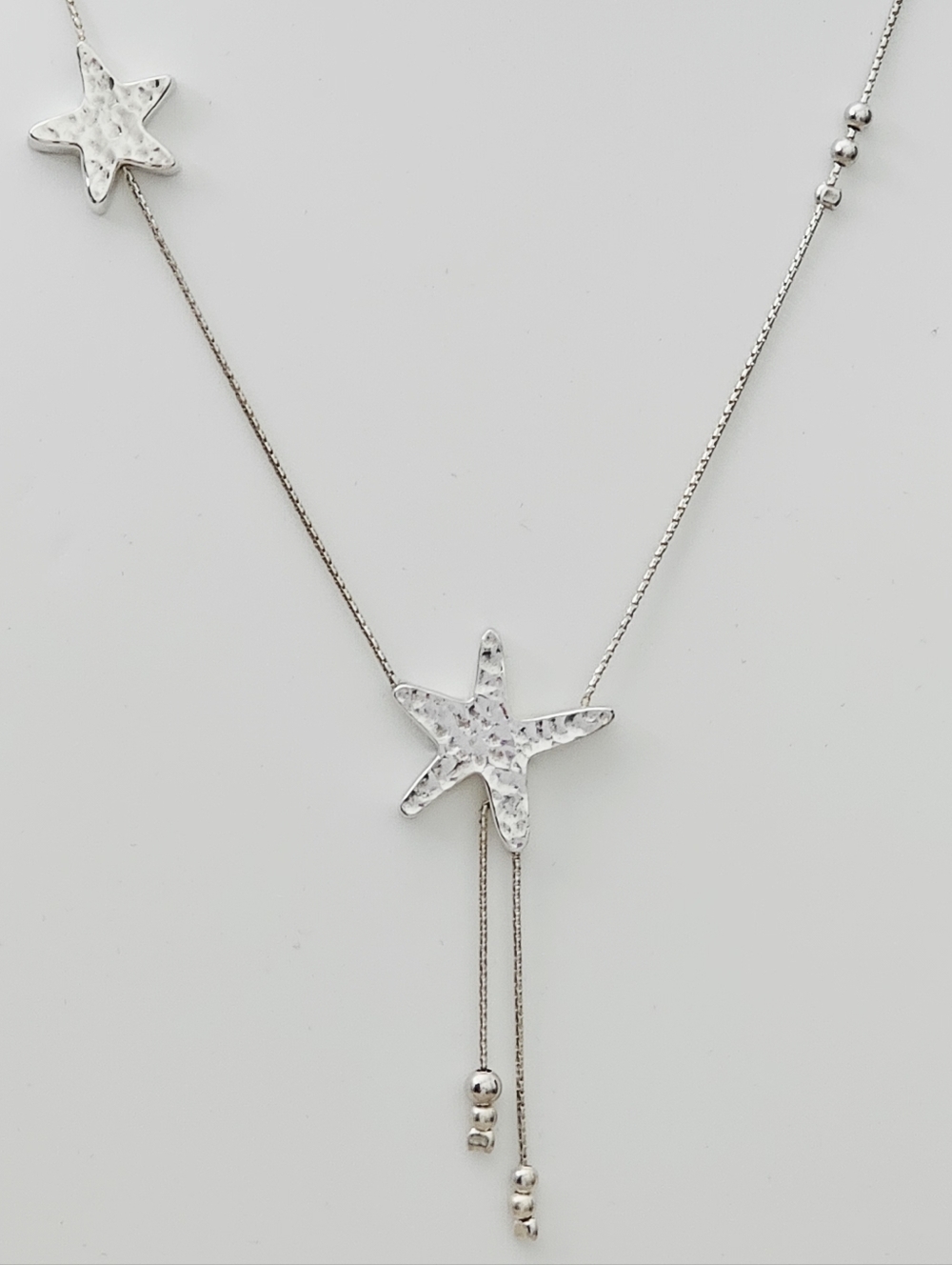 Silpada Rare Sterling Silver Avi Soffer Double Star Lariat 17" Necklace N0858